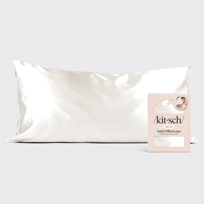 Satin Pillowcase in Ivory - King
