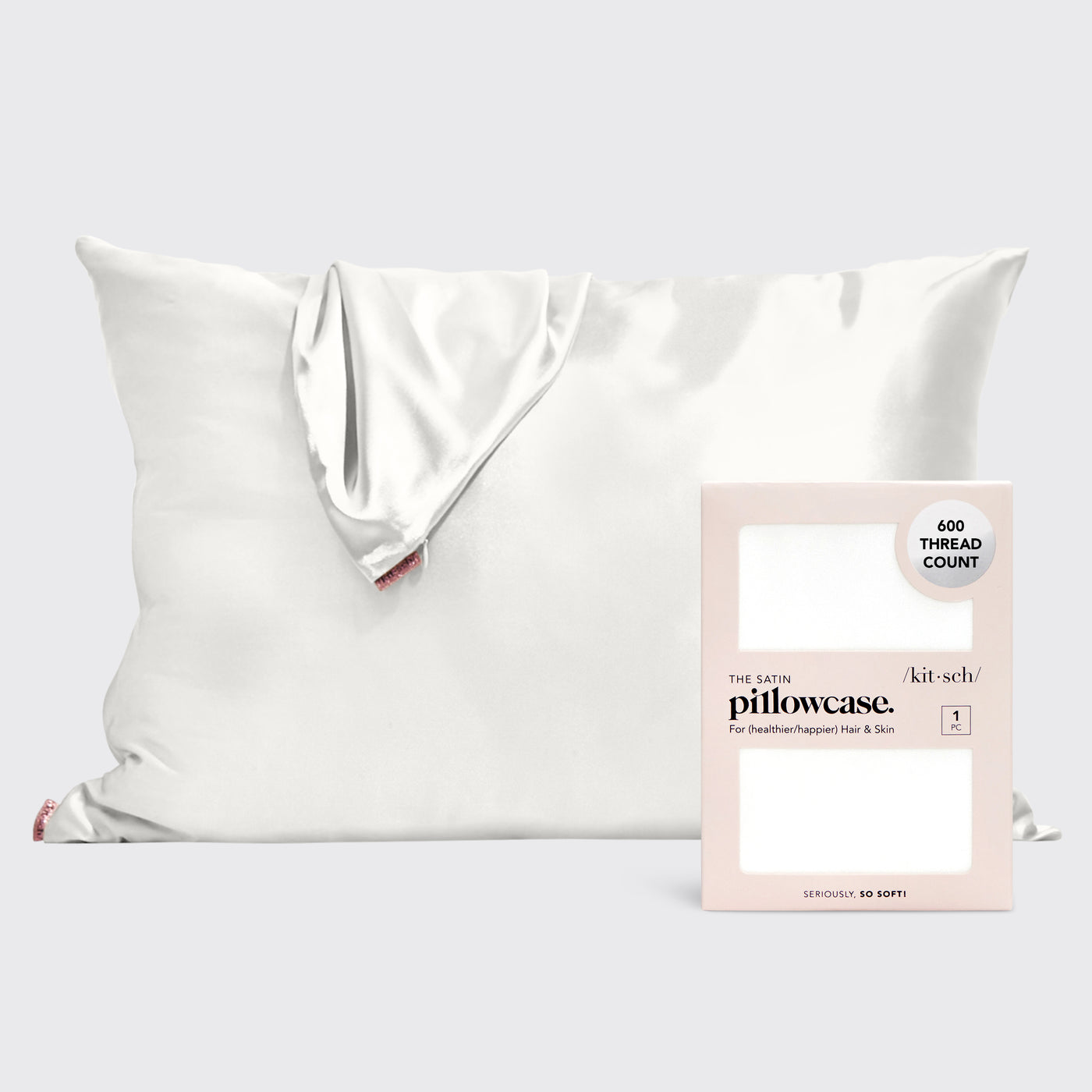 Satin Pillowcase in Ivory 4 Pack Bundle