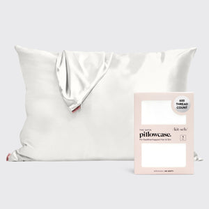 Satin Pillowcase in Ivory 4 Pack Bundle