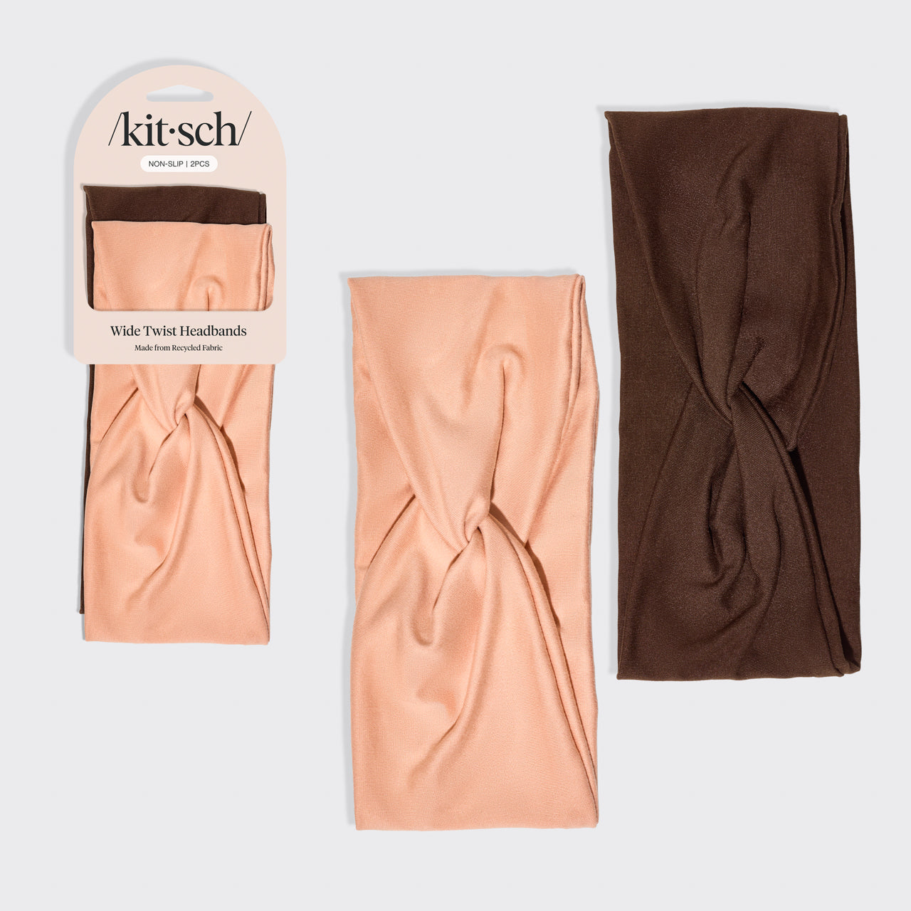 Fasce per capelli a torsione larga - set da 2 pezzi | Palissandro