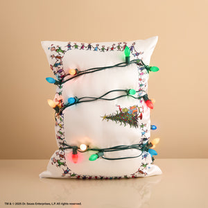 The Grinch x Kitsch Whoville Satin Pillowcase — Standard — flat