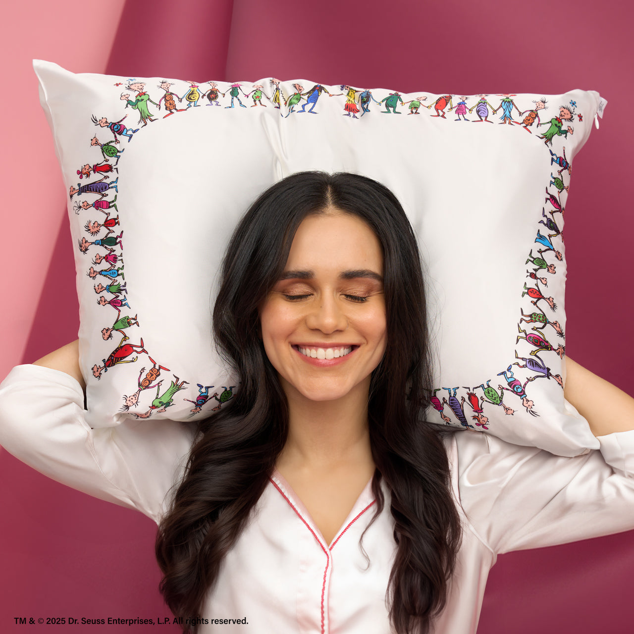The Grinch x Kitsch Whoville Satin Pillowcase — Standard — lifestyle