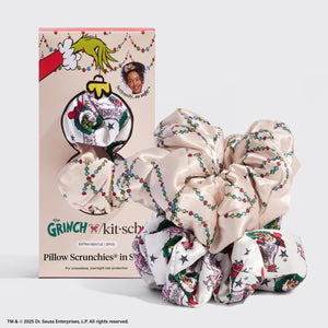 The Grinch x Kitsch Pillow Scrunchies® de satén en Cindy Lou Who