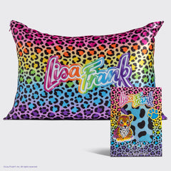 Lisa Frank x Kitsch Taie d'oreiller en satin Rainbow Leopard