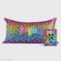 Lisa Frank x Kitsch Taie d'oreiller en satin Rainbow Leopard - King