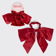 Satin- und Strass-Schleifen-Haargummi