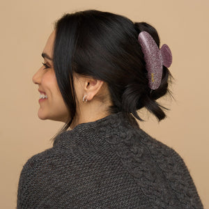 Pinza rosa con purpurina