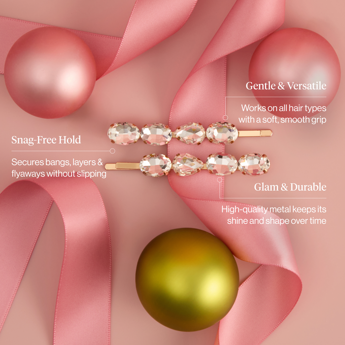 Horquillas con piedras preciosas blancas