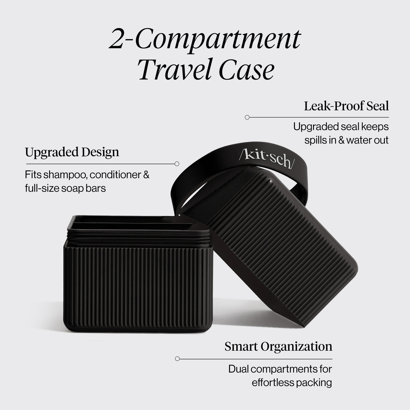 2-Compartment Travel Case - Black