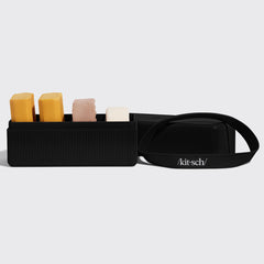 Estuche de viaje con 4 compartimentos - Negro