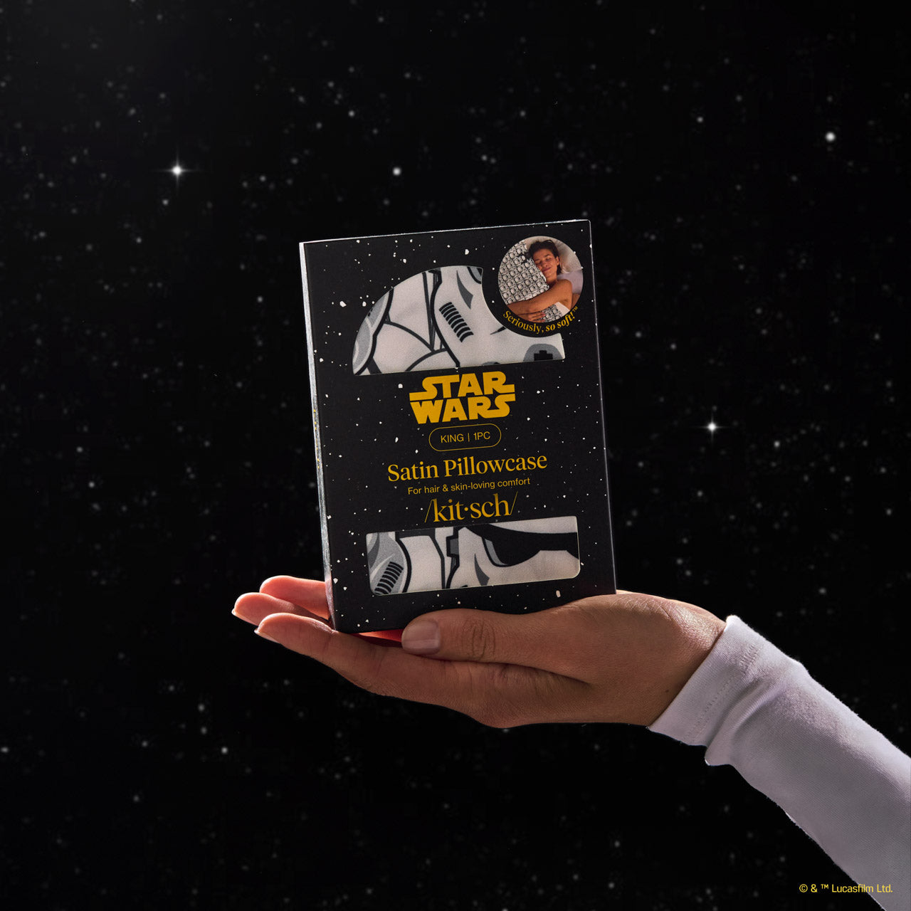 Star Wars™ & Kitsch Satin Pillowcase in Darth Vader & Stormtroopers - King