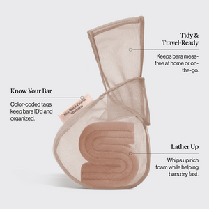Rice Water Protein Shampoo Bar Saver Bag features infographic