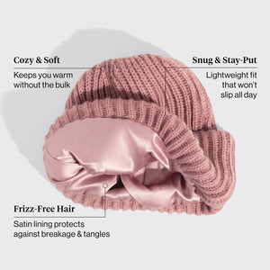 Gorro con forro de satén Glazey™ en blush