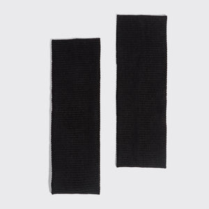 KITSCH Recycled Fabric Ribbed Elastic Headbands 2pc Set — alternate angle of the Black 2-piece ribbed headband set — ribbed recycled fabric texture detail