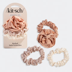 Geraffte Satin-Scrunchies mit Rosette (Terracotta)