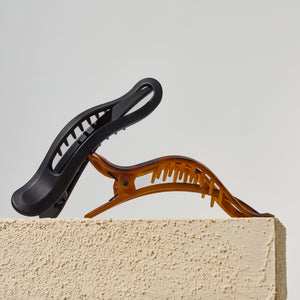 Pinza piatta ricurva 2 pezzi - Nero e tartaruga