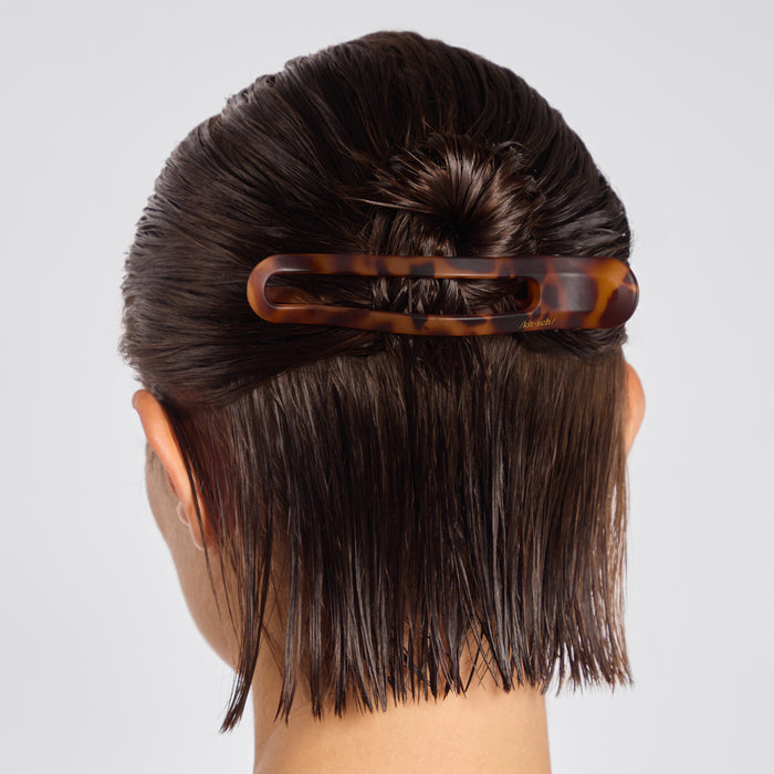 Flache gebogene Klammer, 2 Stück – Schwarz und Schildpatt