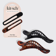 Clipe de garra de assentamento plano 2pc curvado - Preto e Tort