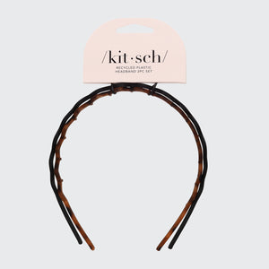 Zig Zag Headband 2pc- Black & Tort