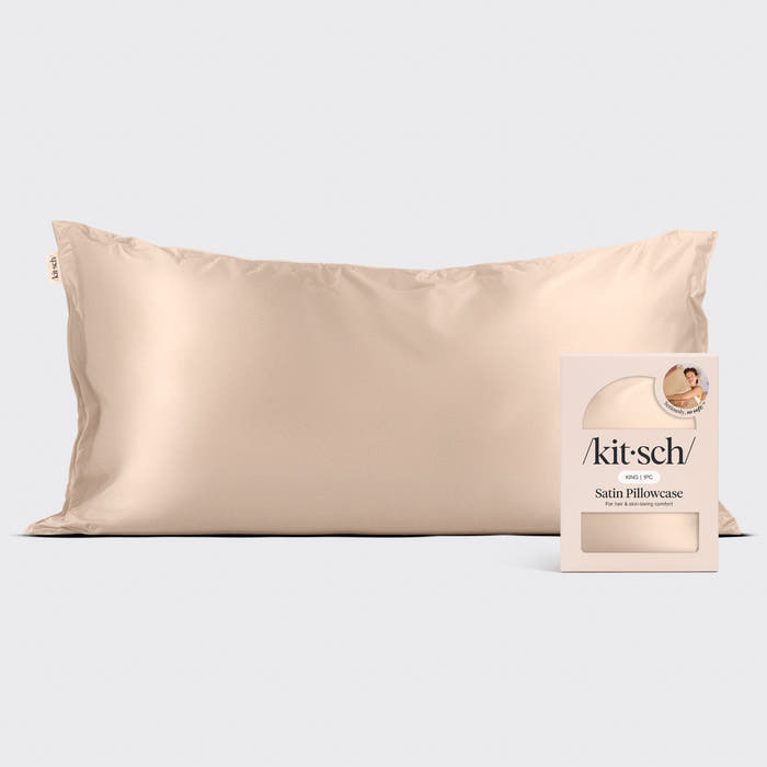 KITSCH Champagne King Satin Pillowcase — hero view