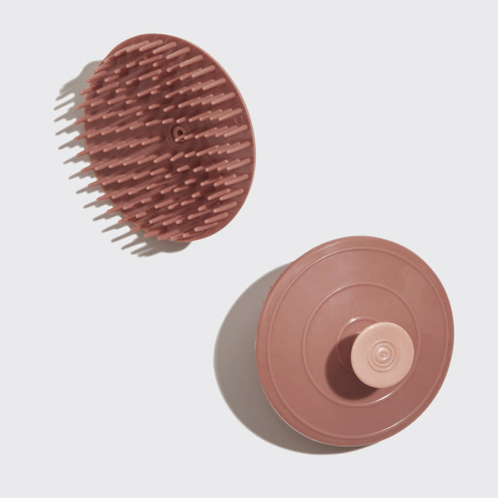 Kitsch Terracotta Scalp Exfoliator shown from above displaying full silicone bristle array