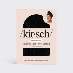 Οικολογική πετσέτα μαλλιών - Μαύρη