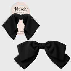 Barrette à cheveux en tissu recyclé - Noir