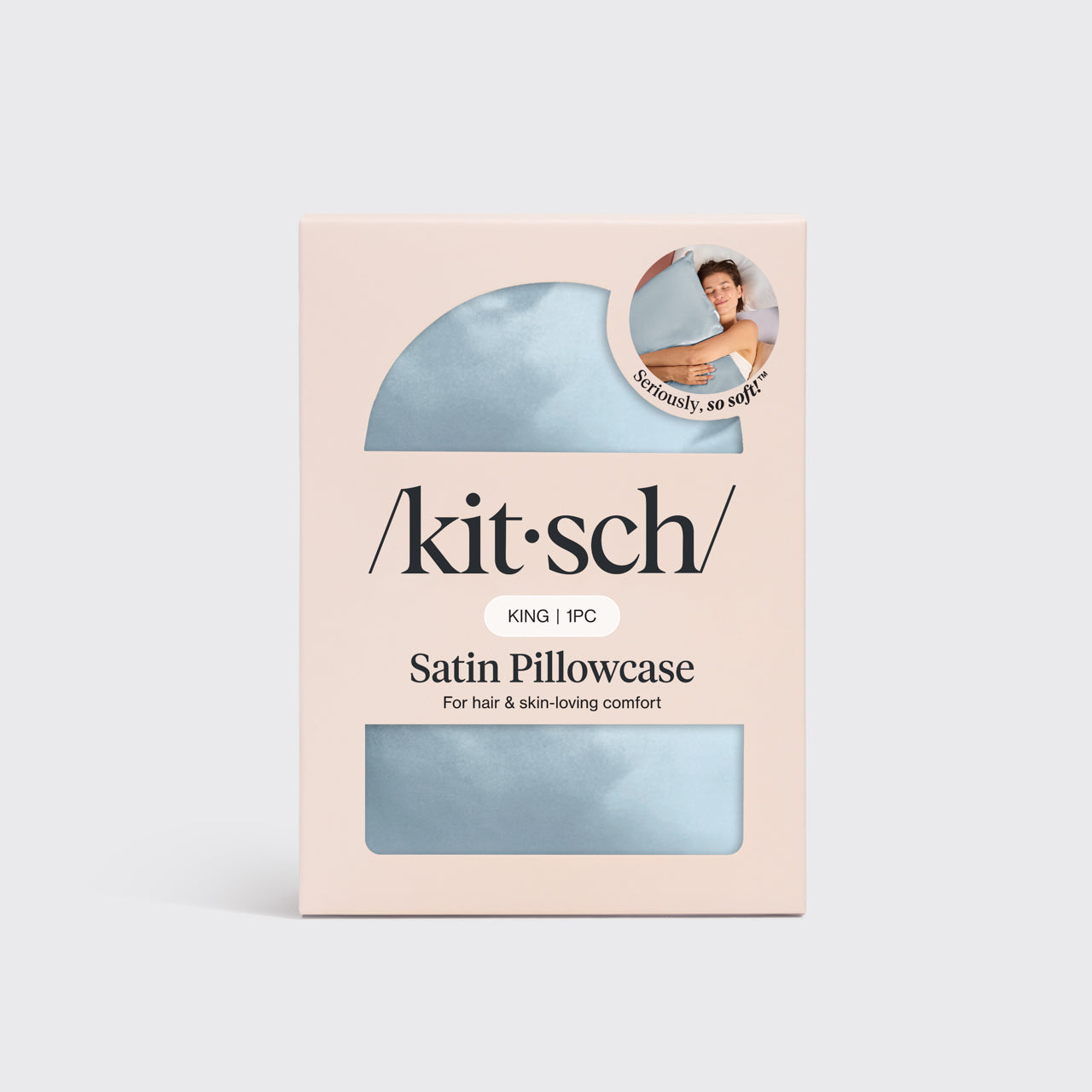 Satin-Kopfkissenbezug Haze Blue - King