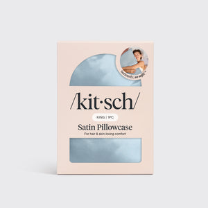 Satin-Kopfkissenbezug Haze Blue - King