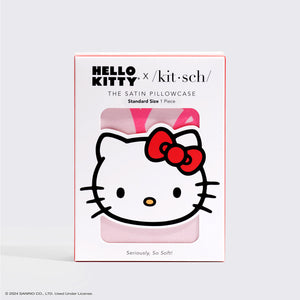 Kitsch x Hello Kitty Satin Pillowcase in Pink Hello Kitty Faces