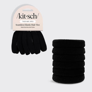 Élastiques épais en nylon recyclé 6 pièces - Noir