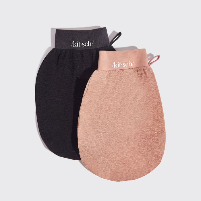 Peeling-Handschuh 2tlg. - Schwarz & Terracotta