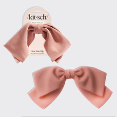 Barrette en tissu recyclé - Bois de rose