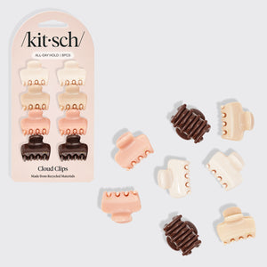 Mini-Wolkenkrallen-Clips aus recyceltem Kunststoff 8er-Set - Rosenholz