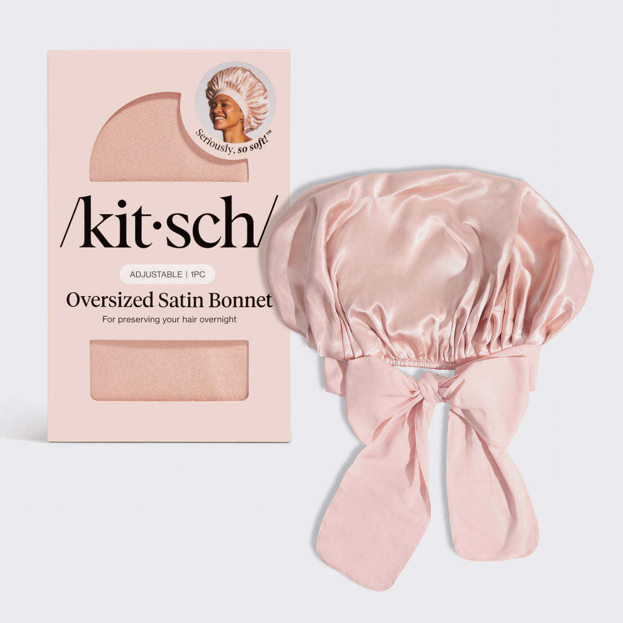 Boné ajustável de cetim grande - Blush
