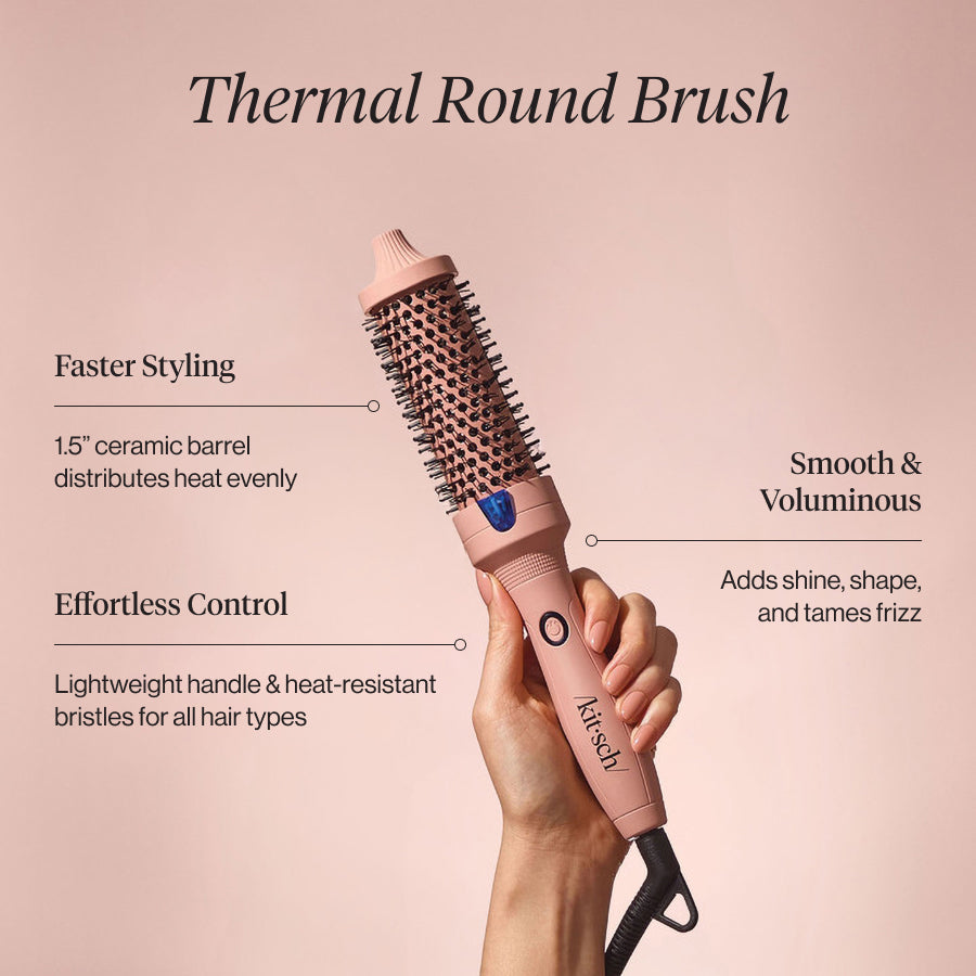 Heat Protectant + Thermal Round Brush Bundle