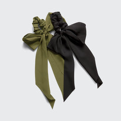 Scrunchie in tessuto crêpe 2pz - Muschio
